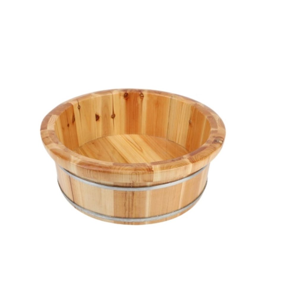 PXIWDAN Footbath Wooden Foot Barrel Massage Wood Foot Bath Bucket Handmade Foot Care Basin for Soaking Pedicure Pedicure Soak(43 * 36.5 * 16.5cm)