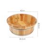 PXIWDAN Footbath Wooden Foot Barrel Massage Wood Foot Bath Bucket Handmade Foot Care Basin for Soaking Pedicure Pedicure Soak(43 * 36.5 * 16.5cm) view 2