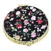 1Pc Round Pocket Folding Makeup Vintage Double Sides Floral Printed Bathroom for Wall, Round Black, Mass Beauty view 1