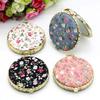 1Pc Round Pocket Folding Makeup Vintage Double Sides Floral Printed Bathroom for Wall, Round Black, Mass Beauty view 2