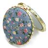 1Pc Round Pocket Folding Makeup Vintage Double Sides Floral Printed Bathroom for Wall, Round Black, Mass Beauty view 4