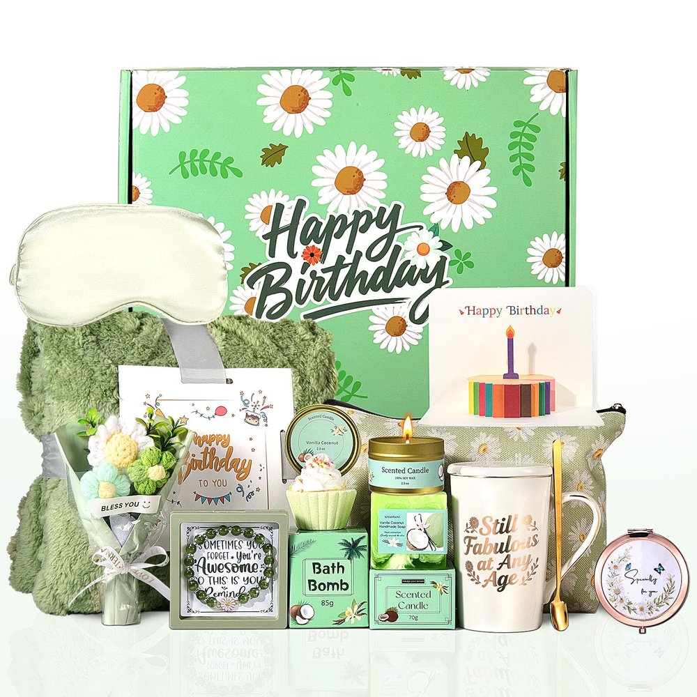 Birthday Gifts for Women Daisy Spa Gift Baskets Get Well Soon Self Care Package Valentines Day Christmas Gifts for Mom Wife Grandma Girlfriend Best Friend Sister Her