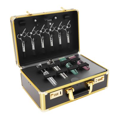 Bacocoo Gold Large Makeup Case, ortable Mobile Barber Station with Lock, 44LBS Load-Bearing, Hair Stylist Case for Salon/Travel, Organized Storage for Cosmetics & Barber Tools.