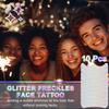 10 pcs Holographic Multichrome Glitter Freckles Face Tattoo, Waterproof Sparkle Face Glitter Speckles Patches for Women, Glitter Temporary Tattoo for Rave (10PCSA Holographic Multicolor) view 2