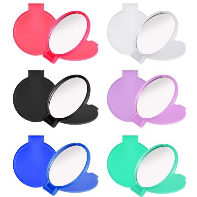 6 Pcs Compact Mirrors Bulk, Mini Round Folding Mirrors, Portable Pocket Mirror, 2.4 Inches Makeup Mirror, Small Portable Travel Makeup Looking Glass for Purse Women Girls Daily Use