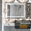 32x24inch Glossy Brushed Silver 3000-6000K LED Bathroom Mirror with Lights,Anti-Fog D1immable Lighted Wall Mounted Vanity Mirror Master Bath Modern Makeu Horizontal&Vertical (Classic) view 4