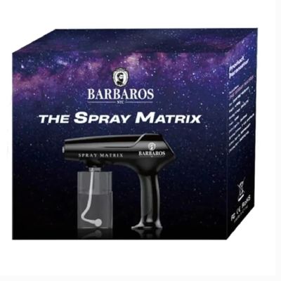 BARBAROS Spray Matrix Nano Mister Cordless Portable Water Sprayer, Disinfect Mist, USB-C Rechargeable for Barber, Salon, Home Use, Black