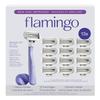 Flamingo Razors for Women, 1 Women's Razor Handle (Lilac), 13 Razor Five-Blade Refills, and 1 Shower Holder view 1