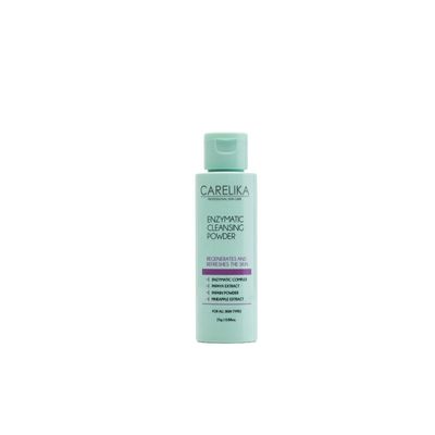 CARELIKA Enzymatic Cleansing Powder, Purifying Face Cleanser, Exfoliating Powder Form, Sensitive & Acne-Prone Skin, with Papaya, Pineapple & Rice Extracts, Paraben-Free, 25g.