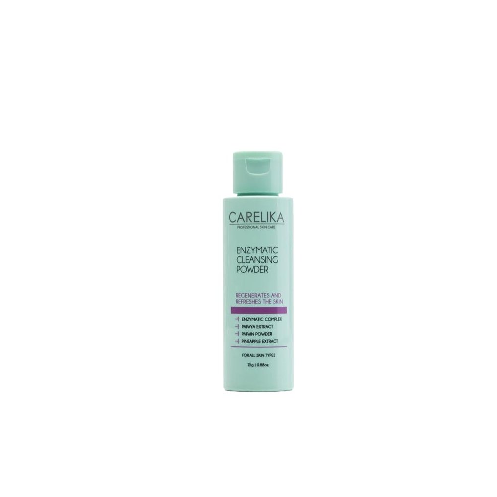 CARELIKA Enzymatic Cleansing Powder, Purifying Face Cleanser, Exfoliating Powder Form, Sensitive & Acne-Prone Skin, with Papaya, Pineapple & Rice Extracts, Paraben-Free, 25g.
