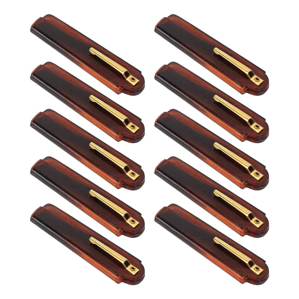 Fydun 10 Pcs Folding Comb, Pocket Hand Made,Folding Fine Tooth Hair Type Brown Gold Buckle Small for Men Beard Styling Mustache