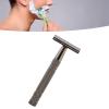Brrnoo Manual Beard Trimmer, Portable Double Side Beard Clipper Tool, Aluminum Alloy Handle, Manual Shaving Tool, 5pcs Blades, for Men for Home and Travel Grooming view 4
