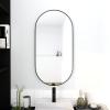 18 x 35 Inch Clear Reflection & NO Distortion Bathroom Mirror Black Aluminum Frame Shower Mirrors for Hotel Bathroom (Black) view 1