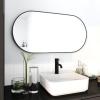 18 x 35 Inch Clear Reflection & NO Distortion Bathroom Mirror Black Aluminum Frame Shower Mirrors for Hotel Bathroom (Black) view 2