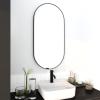 18 x 35 Inch Clear Reflection & NO Distortion Bathroom Mirror Black Aluminum Frame Shower Mirrors for Hotel Bathroom (Black) view 4