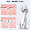 Facial Cleansing Brush, 3in1 Silicone Face Scrubber, Rechargeable Face Spin Brush with Standing Base, 4-Speed Deep Pore Cleansing Brushs, IPX7 Waterproof Facial Exfoliation Brush for Men Women (White) view 3