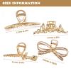 4 Pack Large Metal Hair Clips for Thin to Thick Curly Hair, 4.3 Inch Big Nonslip Gold Color Clamps, Perfect Fashion Jaw Claw Hair Styling Accessories for Women and Girls, Christmas Gifts(Style D) view 2