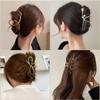 4 Pack Large Metal Hair Clips for Thin to Thick Curly Hair, 4.3 Inch Big Nonslip Gold Color Clamps, Perfect Fashion Jaw Claw Hair Styling Accessories for Women and Girls, Christmas Gifts(Style D) view 3