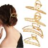 4 Pack Large Metal Hair Clips for Thin to Thick Curly Hair, 4.3 Inch Big Nonslip Gold Color Clamps, Perfect Fashion Jaw Claw Hair Styling Accessories for Women and Girls, Christmas Gifts(Style C) view 1