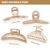 4 Pack Large Metal Hair Clips for Thin to Thick Curly Hair, 4.3 Inch Big Nonslip Gold Color Clamps, Perfect Fashion Jaw Claw Hair Styling Accessories for Women and Girls, Christmas Gifts(Style C) view 3