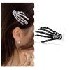 10Pcs Halloween Small Hair Clips, Skeleton Hands Hair Clips, PVC Hair Claw for Thin Thick Hair, Women Girls, Non-slip, Halloween Hair Accessories (White2) view 3
