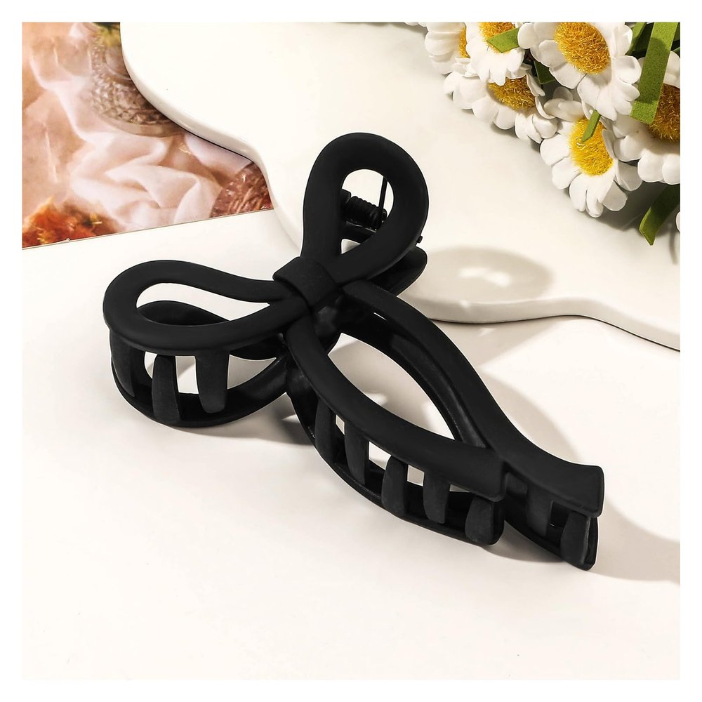 10Pcs Bow Hair Clips for Women, Girls, Sturdy and Durable, 3.94Inch Hair Bows for Thin and Thick, Nonslip, Hair Accessory, Clothing Accessories (Black1)
