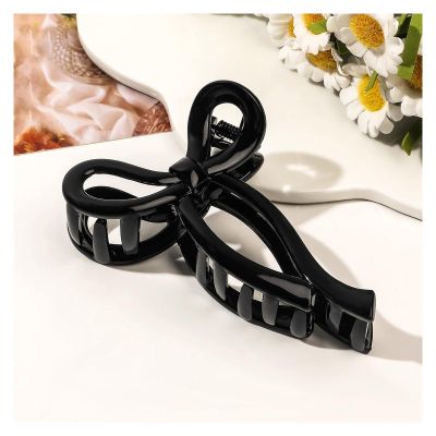 10Pcs Bow Hair Clips for Women, Girls, Sturdy and Durable, 3.94Inch Hair Bows for Thin and Thick, Nonslip, Hair Accessory, Clothing Accessories (Black)