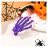 10Pcs Halloween Small Hair Clips, Skeleton Hands Hair Clips, PVC Hair Claw for Thin Thick Hair, Women Girls, Non-slip, Halloween Hair Accessories (Purple1) view 1