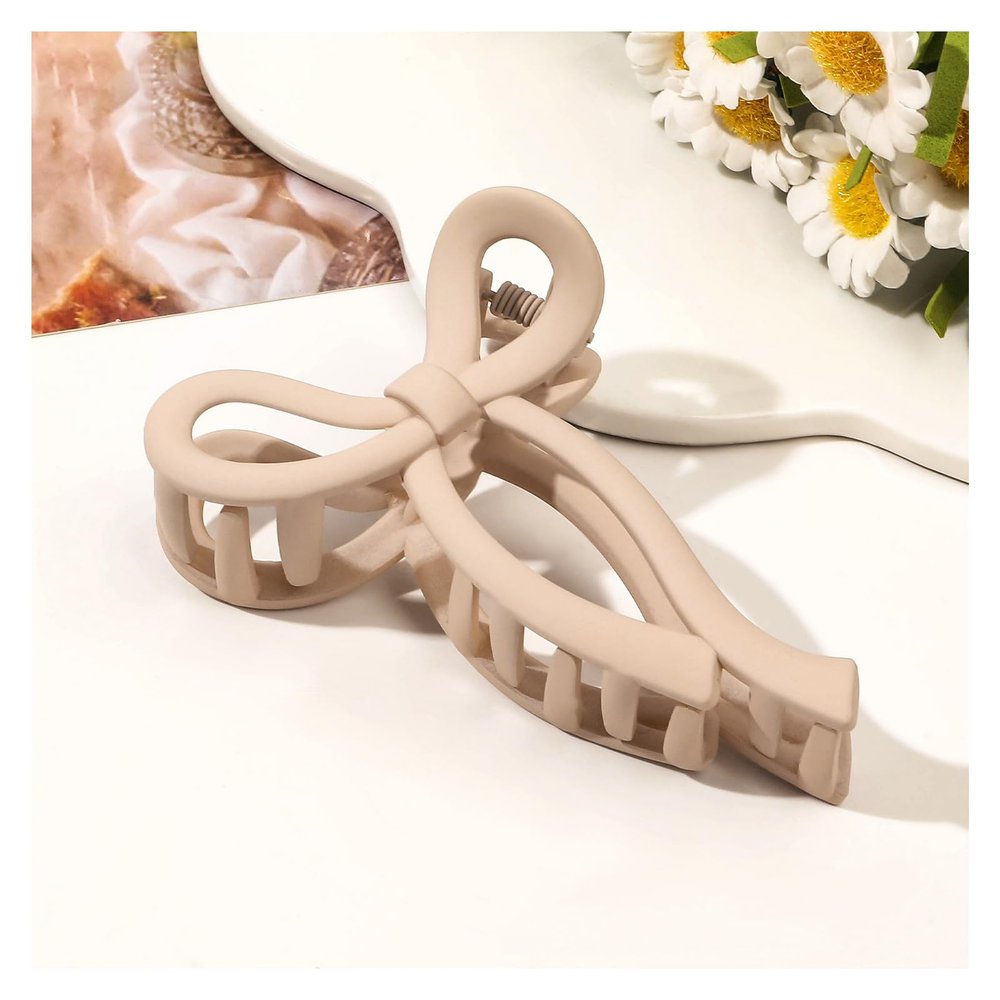 10Pcs Bow Hair Clips for Women, Girls, Sturdy and Durable, 3.94Inch Hair Bows for Thin and Thick, Nonslip, Hair Accessory, Clothing Accessories (Light Coffee)