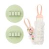 3-Pack Bath Scrubber Kit: 2 Silicone Exfoliating Pats & Double-Sided Long Handle Back Scrubber Bath Puff for Deep Cleansing. (2 Green & Pink) view 1