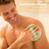 3-Pack Bath Scrubber Kit: 2 Silicone Exfoliating Pats & Double-Sided Long Handle Back Scrubber Bath Puff for Deep Cleansing. (2 Green & Pink) view 3