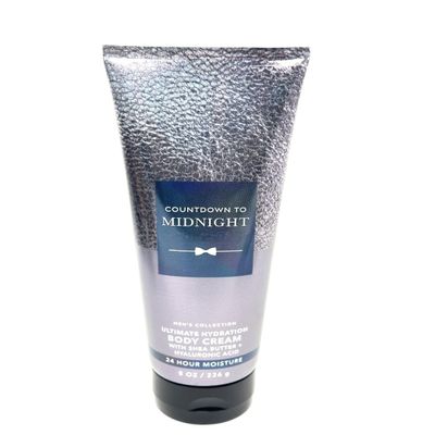 Bath and Body Ultimate Hydration Body Cream For Men's With Shea butter 8 FL OZ (8 FL OZ, Countdown To Midnight)