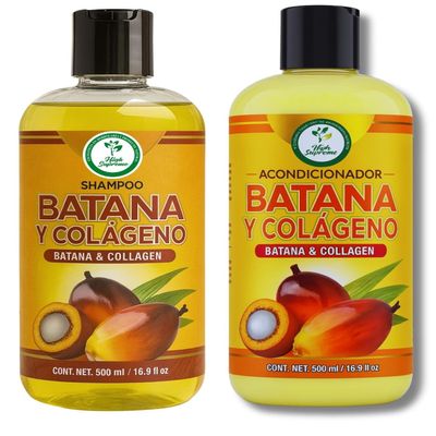 Batana Oil Shampoo with Collagen, Rosemary & Aloe Vera & Conditioner Combo  16.9 fl oz Each  Nourishing & Moisturizing Combo  Salt-Free, Paraben-Free  For Dry & Thinning Hair  Men & Women