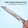 3 Pack Curved Nail File - Stainless Steel Double Sided Cuticle Cleaner & Polish Tool - Professional Manicure Kit for Natural Nails, Portable & Durable view 3