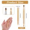 2Pcs Retractable Lip Brush for Lipstick, Double-ended Retractable Lipstick Brush with Cap, for Lip Gloss Travel Applicator (Silver, Gold) view 2