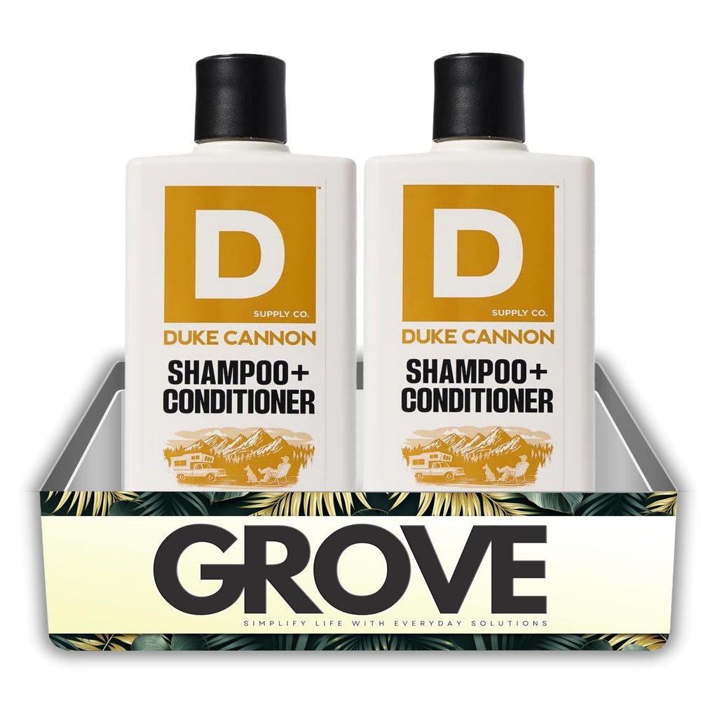 Duke Cannon Shampoo And Conditioner Sawtooth Alpine Air + Cedarwood Scent 14 oz Bundle 2-in-1 Hair Wash for Men with Invigorating Scent and Daily Use Gift Set (2 Items)