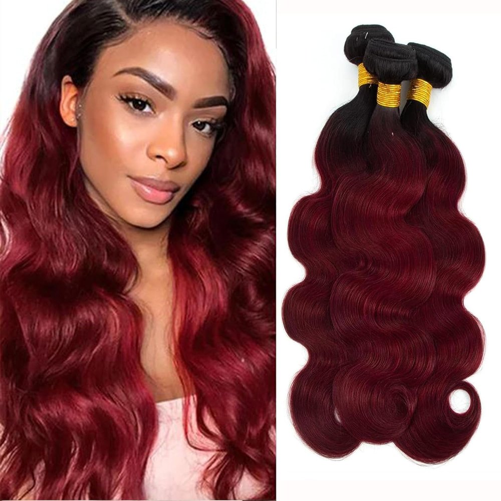 1B/99J Ombre Body Wave Bundles Human Hair 20 22 24Inch 1B/99J Ombre Body Wave Human Hair Bundles Brazilian Virgin Hair(1B/99J-BD-20 22 24)