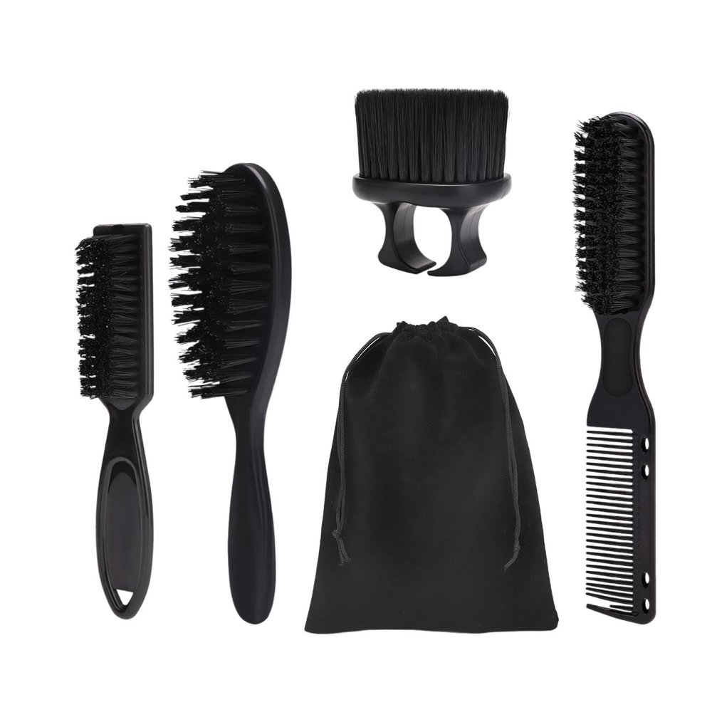 NinthAvenue Basics Sleek Barber Brush and Comb Stylish Grooming, Pouch Package