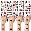 10 Sheets YEFIUO Halloween Temporary Tattoos Set,Halloween Party Face Body Decorations,Prank Makeup Pumpkin Skeleton Mini Fake Tattoo Stickers for Kids Adults Halloween Rave Decor,Water Transfer Print view 1