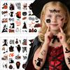 10 Sheets YEFIUO Halloween Temporary Tattoos Set,Halloween Party Face Body Decorations,Prank Makeup Pumpkin Skeleton Mini Fake Tattoo Stickers for Kids Adults Halloween Rave Decor,Water Transfer Print view 2