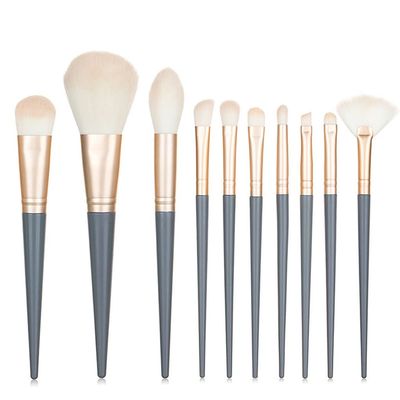 10 X Cosmetic Brush Set for Cosmetic Foundation, Blush Powder, Eye Shadow and Beauty Tools