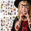 10 Sheets YEFIUO Halloween Temporary Tattoos Set,Halloween Party Face Body Decorations,Prank Makeup Pumpkin Cartoon Mini Fake Tattoos Stickers for Kids Adults Halloween Rave Decor,Water Transfer Print view 2