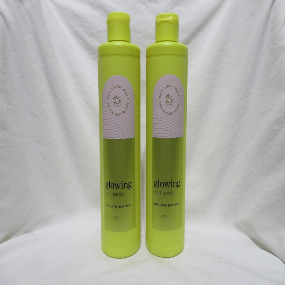 2 GLOWING With Fruit Enzymes Exfoliating bath Body Wash Set 2 11.3oz