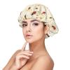Cute Colorful Coccinellidae Print Satin Silk Bonnet for Sleeping Women, Adjustable Double Layer Satin Hair Bonnet Night Sleep Cap for Curly Hair view 1