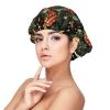 Christmas Style A Print Satin Silk Bonnet for Sleeping Women, Adjustable Double Layer Satin Hair Bonnet Night Sleep Cap for Curly Hair view 1