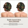 Christmas Style A Print Satin Silk Bonnet for Sleeping Women, Adjustable Double Layer Satin Hair Bonnet Night Sleep Cap for Curly Hair view 4