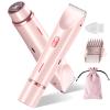 Bikini Trimmer for Women, 2-in-1 Dual Head Electric Razors for Women Pubic Hair, Waterproof Wet/Dry Use Body Hair Trimmer and Face Shaver, Rechargeable Hair Removal for Bikini Legs Arm Sensitive Skin view 1