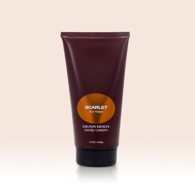 Body Butter Mousse for Men 8 oz / 226 g Hydrating & Nourishing Body Care Non-Greasy, Whipped Body Cream with Citrus, Apple & Musk Notes (Scarlet)