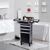 4-in-1 Professional Makeup Train Case with Lock & Wheels  Large Rolling Cosmetic Trolley Organizer for Salon, Nail, Beauty (Jet Black) view 4