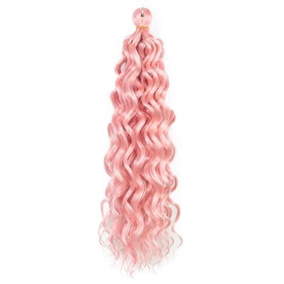 SUXUMHAO Deep wavy Crochet Hair Long Curly Crochet for Women 18inch Ocean wave braiding hair Deep Twist Crochet Braids Synthetic ExtensionsPink
